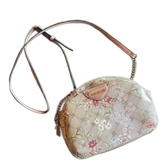Nine West Beige, Tan & Gold Peyton Floral Mini Crossbody Bag - Picture 5 of 16